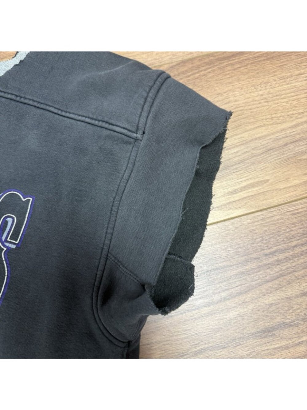 Vintage 90s Baltimore Ravens Sweatshirt Mens L Thrashed Faded Black NFL - Picture 4 of 11